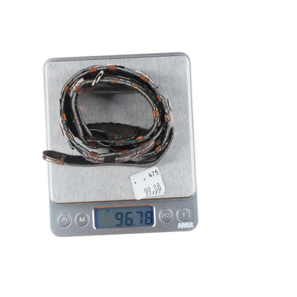 32" Vintage slim Navajo sterling silver hatband/concho belt