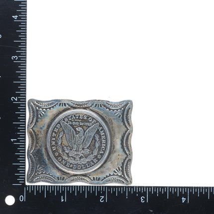 Vintage Southwestern sterling silver hand stamped US Dollar belt buckle