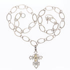 LB Southwestern sterling silver 24k gold accents cross pendant/necklace