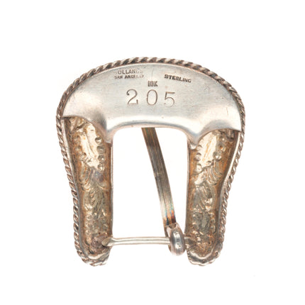 Hollands San Angelo #205 10k gold sterling silver rubies ranger 5/8" belt buckle set