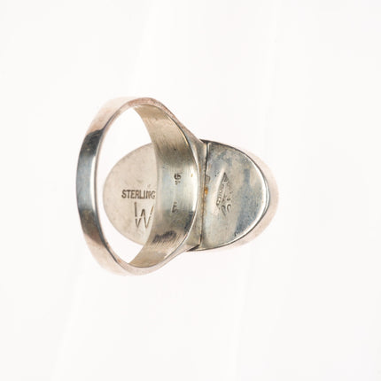 sz11 Supersmiths Navajo tiger's eye, petrified wood, black jade sterling silver ring