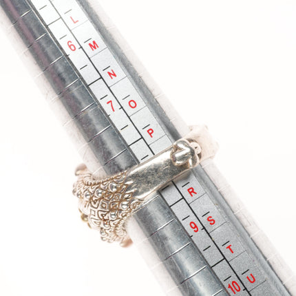 sz8 Barbara Bixby 18k gold/Sterling silver peridot floriform ring size 8