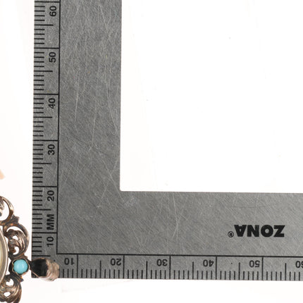 2 Italian 800 silver hand painted Mary/Madonna portrait pendant/pins sterling