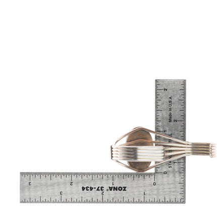 6.5" Vintage Navajo Kingman turquoise sterling silver wire cuff bracelet