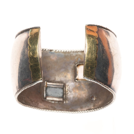 6.75" 14k gold/Sterling silver Gemset cuff bracelet, earrings, pendant set