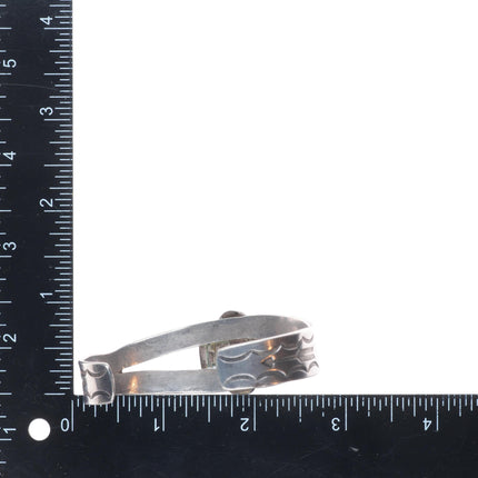 6.7" c1940 Navajo Lone Mountain turquoise vintage sterling silver cuff bracelet