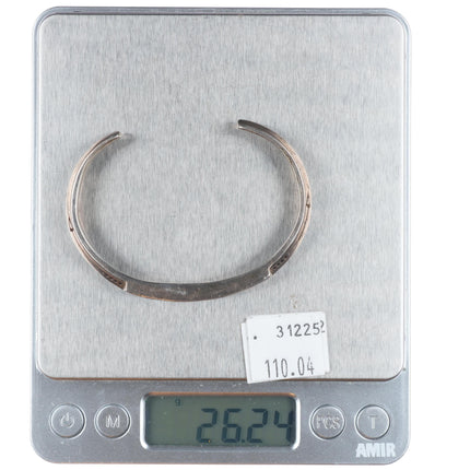 6.5" David Rosales Navajo Supersmith sterling silver channel inlay cuff bracelet