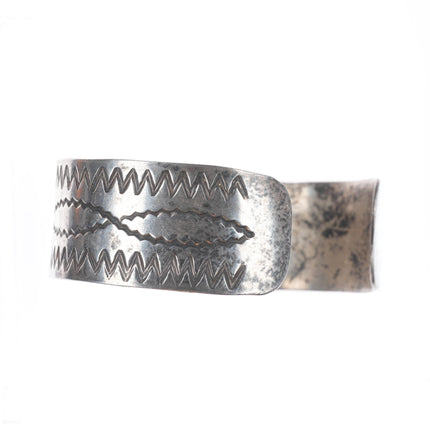 7" 40's-50's Vintage Navajo stamped sterling silver cuff bracelet