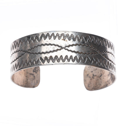 7" 40's-50's Vintage Navajo stamped sterling silver cuff bracelet