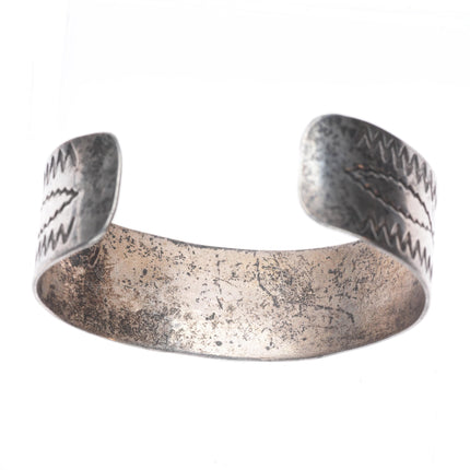 7" 40's-50's Vintage Navajo stamped sterling silver cuff bracelet