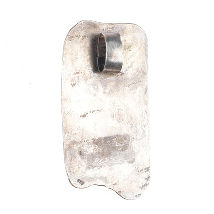 Vintage southwestern modernist sterling silver boulder turquoise pendant