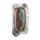 Vintage southwestern modernist sterling silver boulder turquoise pendant