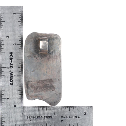 Vintage southwestern modernist sterling silver boulder turquoise pendant