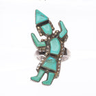 sz6.75 Vintage Zuni turquoise Rainbow Man sterling silver ring