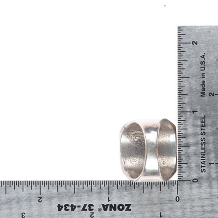 sz11 Vintage Navajo sterling silver turquoise/shell channel inlay size 11 ring