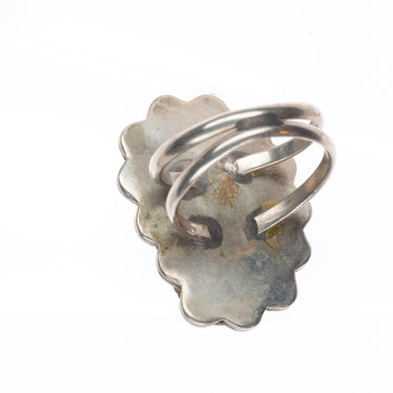 sz9 Vintage Navajo sterling silver boulder Cerrillos turquoise size 9 ring