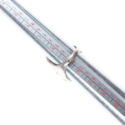 sz9 Vintage Navajo sterling silver green turquoise big face nugget size 9 ring