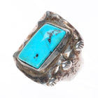 sz12 MT Vintage Navajo sterling silver turquoise heavy size 12 ring