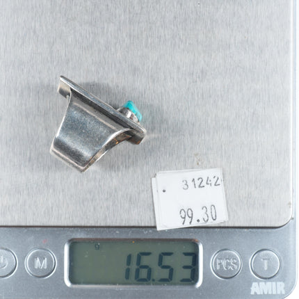 sz9 Vintage Navajo sterling silver bird overlay ring with turquoise size 9