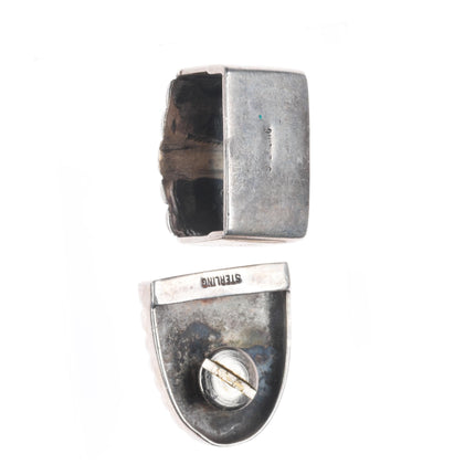 Vintage southwestern/Native American sterling silver onyx ranger belt buckle set