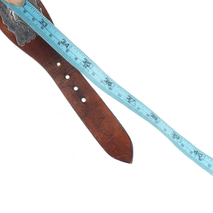 c1920 Antique Navajo sterling silver butterfly concho belt w/ amazing stampwork