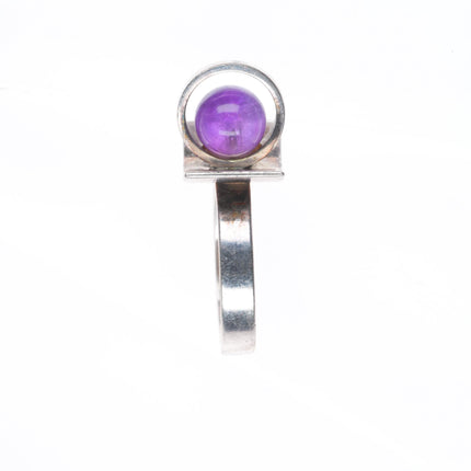 sz6.5 Poul Warmind - Denmark Mid century modernist sterling silver amethyst ring