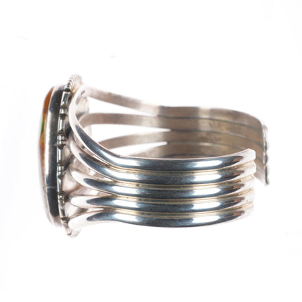 6.35" Richard Curley Navajo sterling silver Royston turquoise cuff bracelet