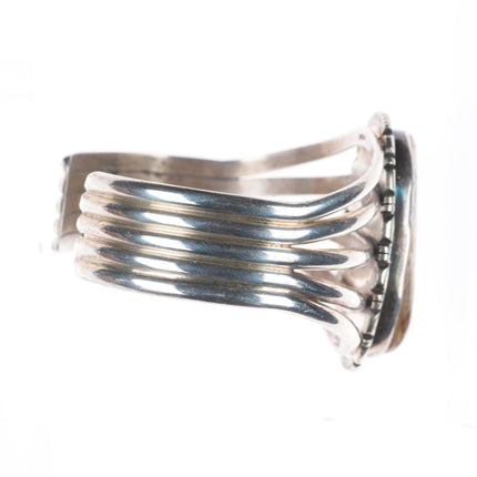 6.35" Richard Curley Navajo sterling silver Royston turquoise cuff bracelet