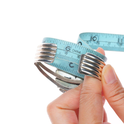 6.35" Richard Curley Navajo sterling silver Royston turquoise cuff bracelet