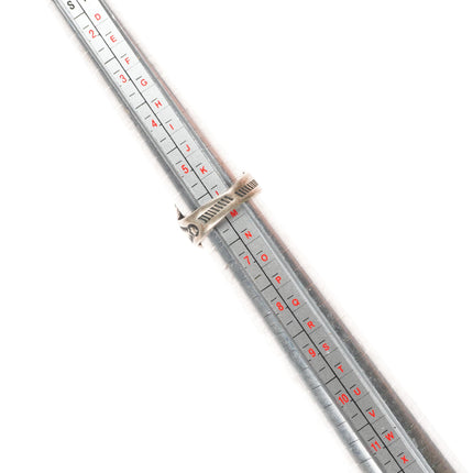 sz6 30's-40's Vintage Navajo sterling silver hand stamped ring w/nice turquoise