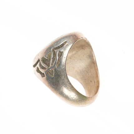 sz8.75 Vintage Bell Trading Post sterling silver turquoise Navajo stamped ring