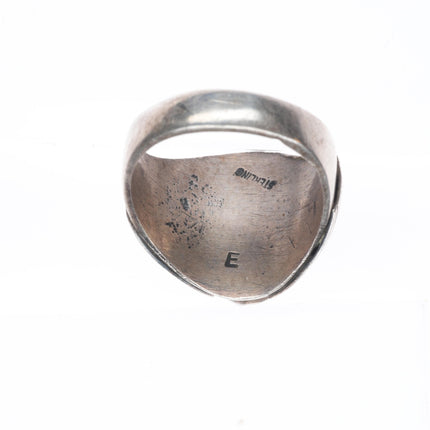 sz11 E Navajo vintage sterling silver Kingman turquoise men's ring