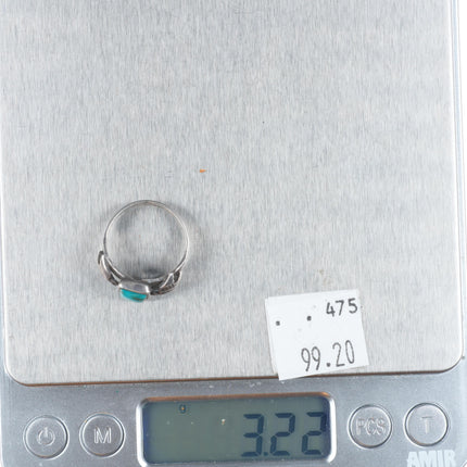 sz6.5 30's-40's Navajo Thunderbird sterling silver Blue Gem turquoise ring