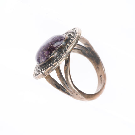 sz9.5 Vintage Navajo purple Charoite sterling silver ring