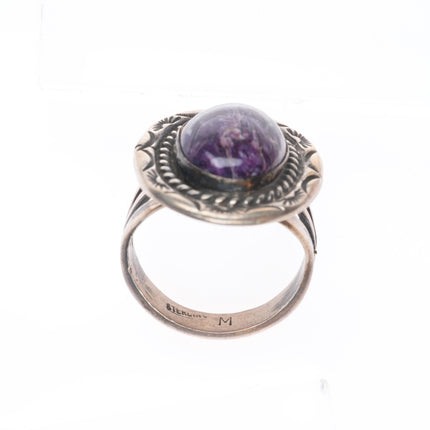 sz9.5 Vintage Navajo purple Charoite sterling silver ring