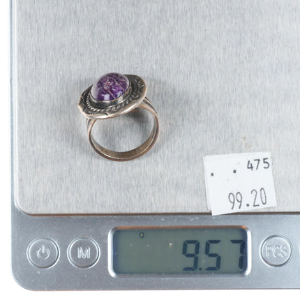 sz9.5 Vintage Navajo purple Charoite sterling silver ring