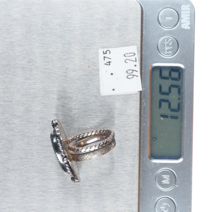 sz7.5 Vintage Navajo sterling silver King's Manassa turquoise ring