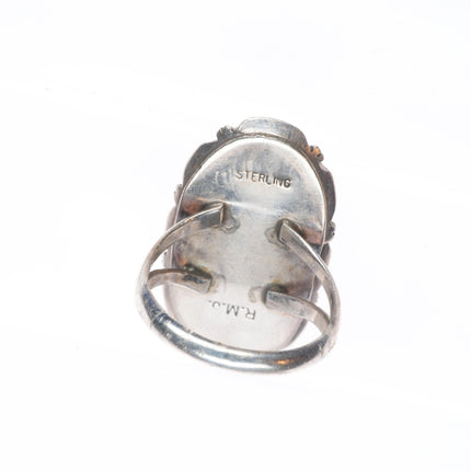 sz8 Vintage Robert Johnson Navajo sterling silver lapis ring