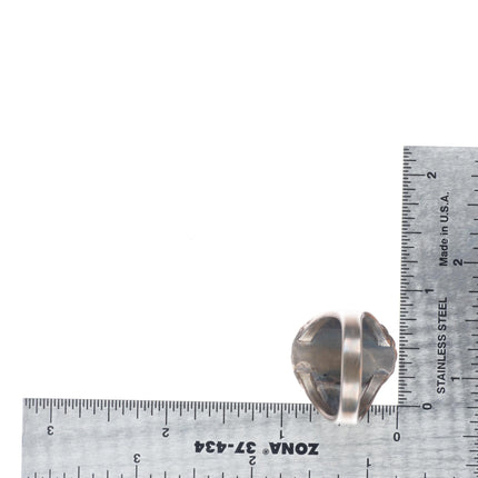 sz11 Vintage Navajo sterling silver rope bezel turquoise ring