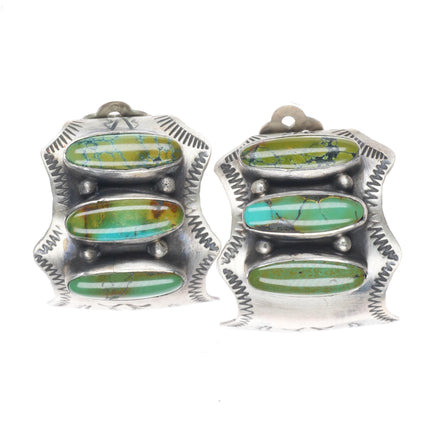 Etta Endito Navajo  sterling silver turquoise El earrings clip-on