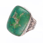 sz5 c1930's Cerrillos Turquoise ingot/sterling silver vintage Navajo ring