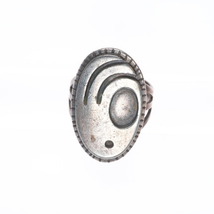 sz6.5 c1950 Victor Coochwytewa Hopi overlay early ring sterling silver