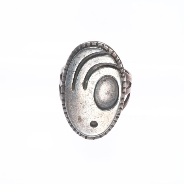 sz6.5 c1950 Victor Coochwytewa Hopi overlay early ring sterling silver