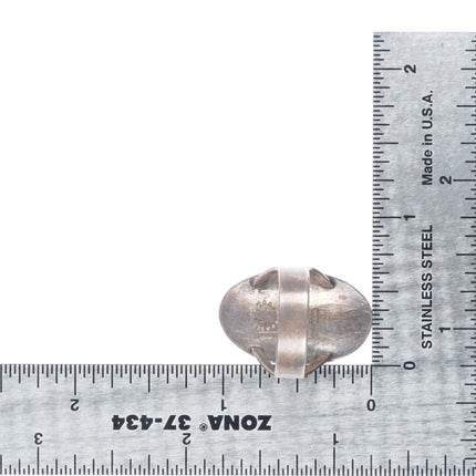 sz6.5 c1950 Victor Coochwytewa Hopi overlay early ring sterling silver