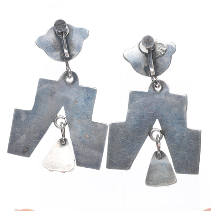 40's-50's Vintage Zuni Kachina Chandelier sterling silver turquoise earrings