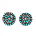 Yatsattie Zuni sterling silver petit point turquoise earrings