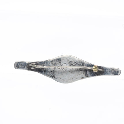 20's-30's Vintage Navajo/Fred Harvey sterling silver/turquoise whirling logs pin