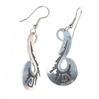 Vintage B Navajo overlay design earrings in sterling silver
