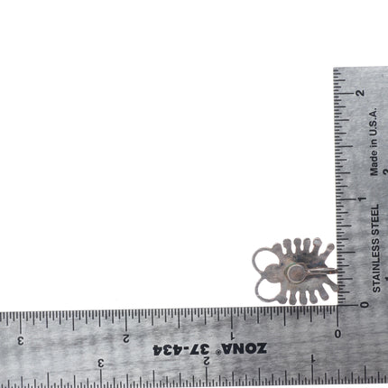 c1950's Zuni petit point turquoise Bug sterling silver screw back earrings