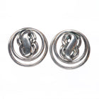 1940's Emma Melendez Taxco sterling silver modernist screw back earrings